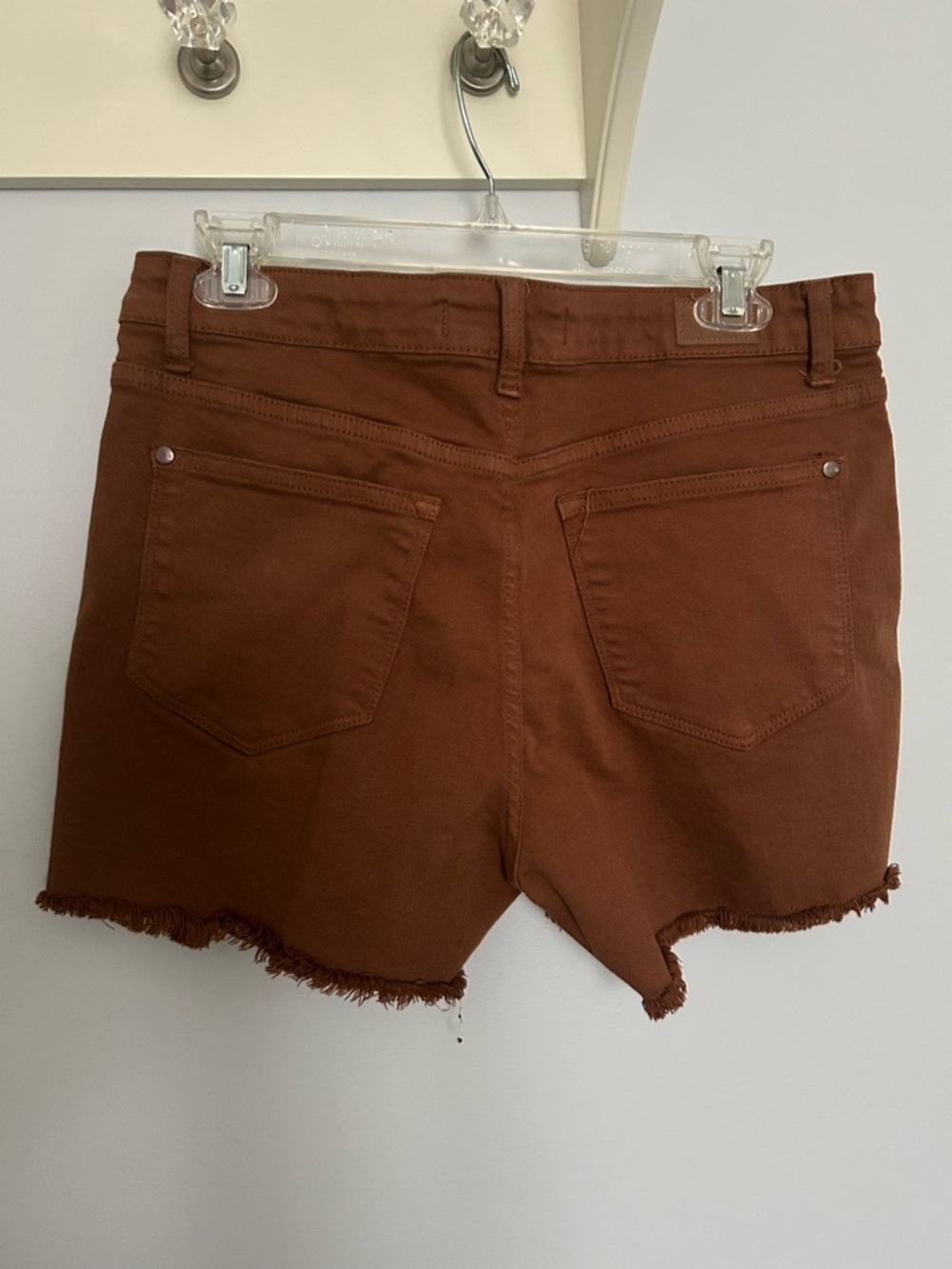 Judy Blue Shorts Denim Jean Sienna Brown Women’s Large Tummy Control Stretch - Picture 3 of 6